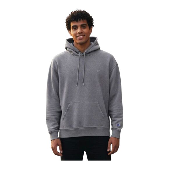 Champion Gray Hoodie Unisex Athletic Gym Sweatshirt Mens Size Large Athleisure - Picture 1 of 8